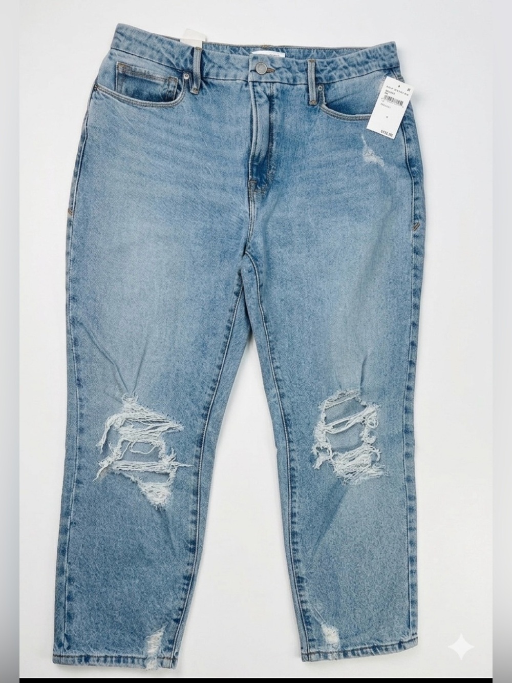 Good American Light Wash Distressed Women’s Jeans